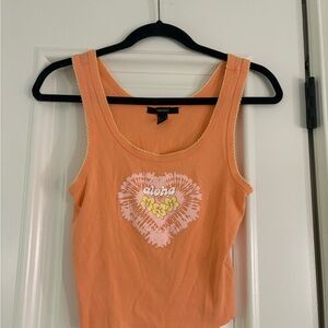 Forever 21 Orange Sleeveless Crop Tank Top